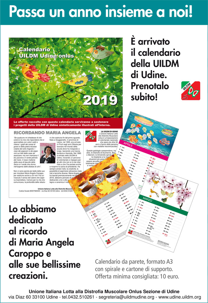 Calendario UILDM UD 2019