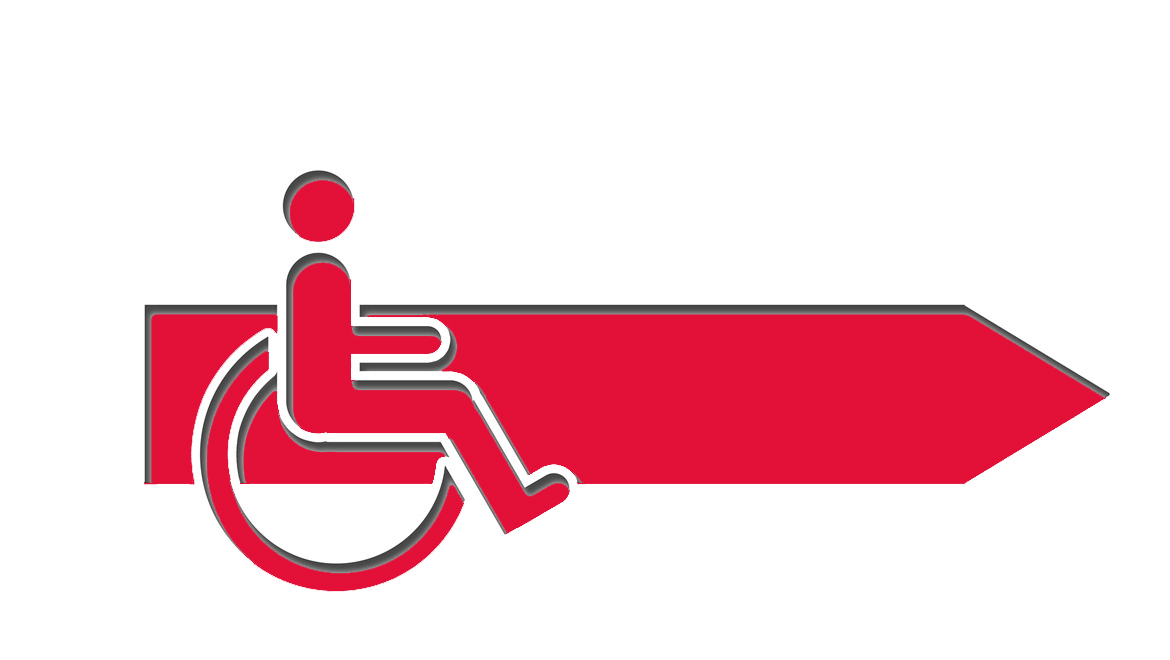 Disabile-freccia_leggi-diritti rosso