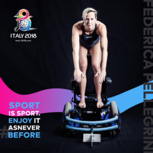 Federica Pellegrini testimonial dei Mondiali di hockey in carrozzina