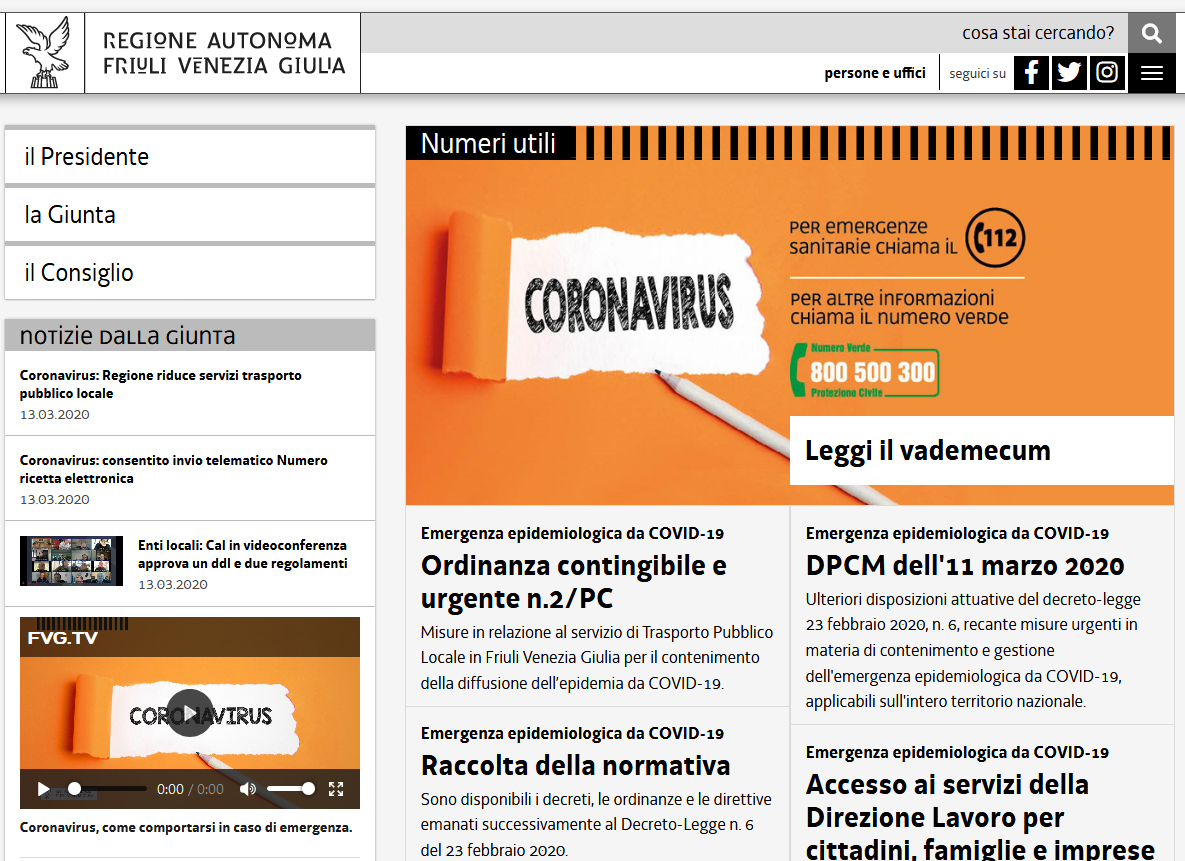 Regione FVG sito