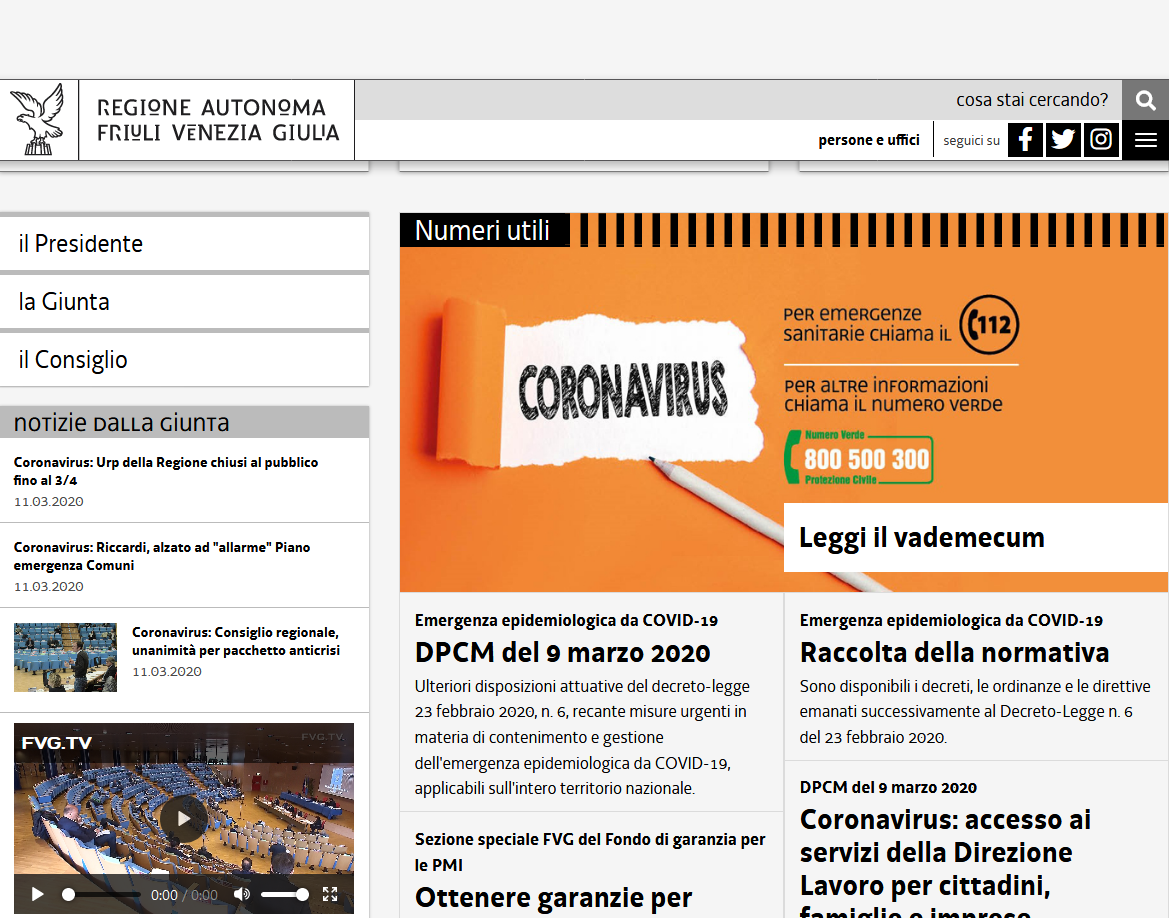 Coronavirus Regione FVG
