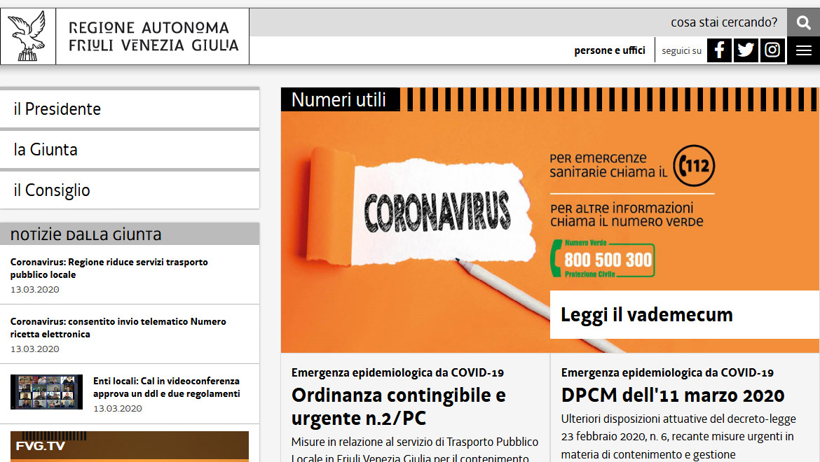 Sito Regione FVG